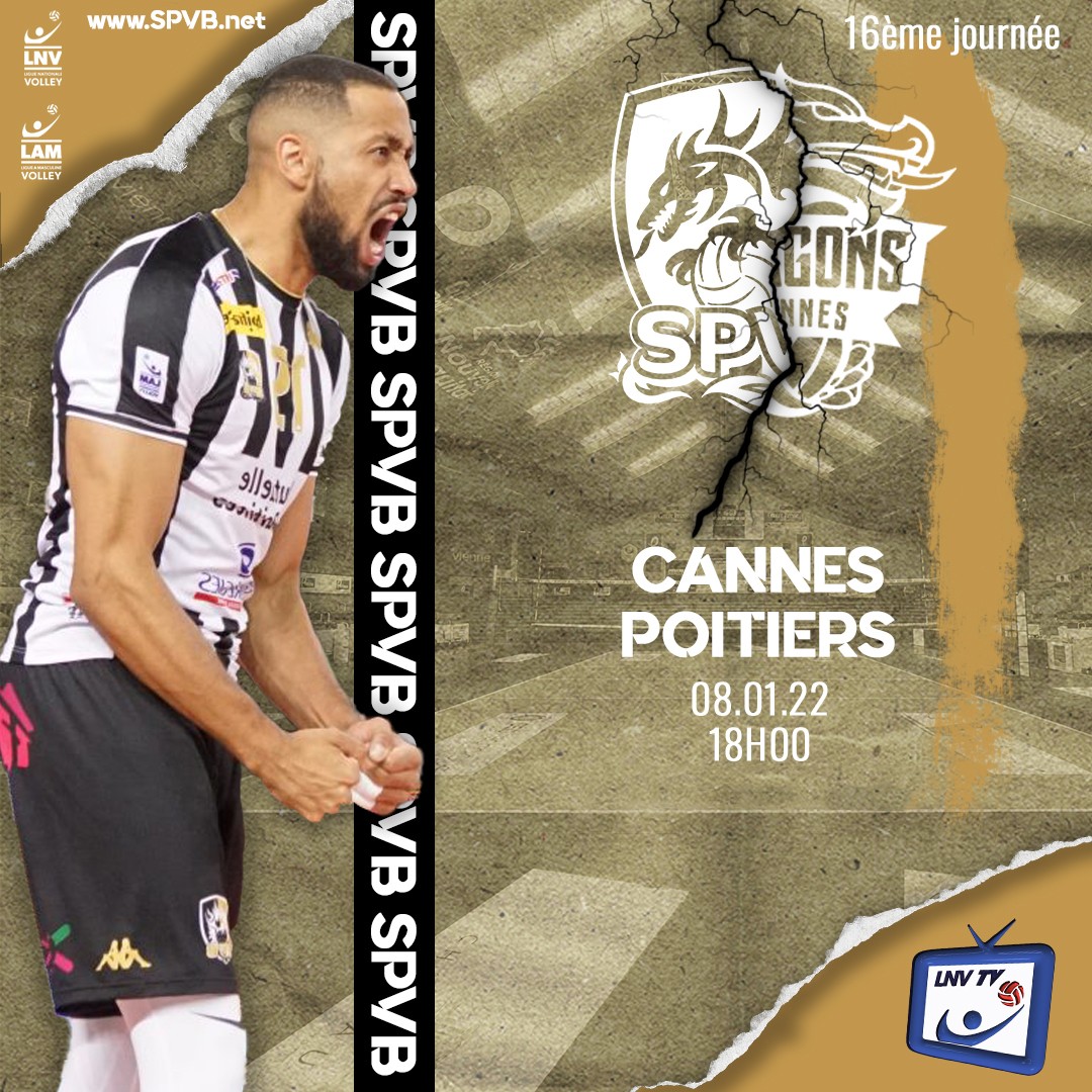 #matchday 👊

Ce samedi, Poitiers se déplace à Cannes pour ce 16ème match de ligue A ! 🔥

Le match sera diffusé sur LNV TV 📺

#volleyball #volley #liguea #poitiers #grandpoitiers #supporter